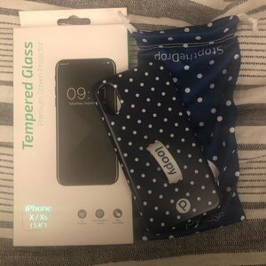 iPhone X/Xs Navy Polka Dot Loopy Case